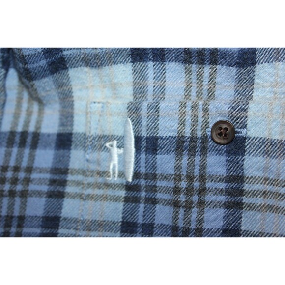 Johnnie-O Hangin Out Shirt Mens Large Blue Plaid Button Down Flannel Sz M - Picture 8 of 10